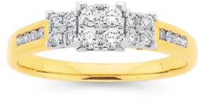 9ct-Diamond-Trilogy-Ring on sale