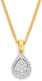 9ct-Diamond-Pear-Cluster-Pendant on sale
