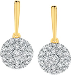 9ct-Diamond-Cluster-Drop-Stud-Earrings on sale