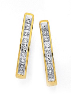 9ct-Two-Tone-Gold-Diamond-Hoops on sale