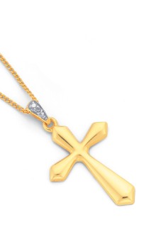 9ct-Cross-Diamond-Set-Pendant on sale