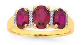 9ct-Created-Ruby-Diamond-Ring on sale