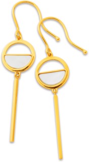 9ct-Mother-Of-Pearl-Circle-Bar-Pendulum-Hook-Earrings on sale
