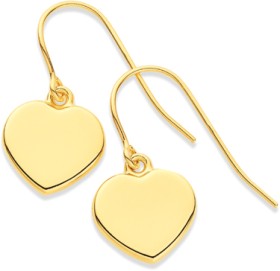 9ct-Heart-Drop-Earrings on sale