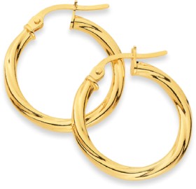 9ct-15mm-Twist-Hoop-Earrings on sale