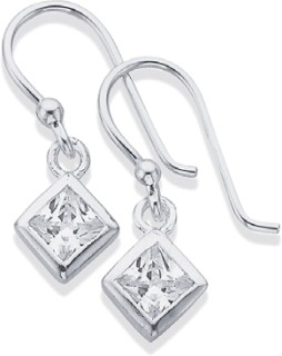 Sterling-Silver-Cubic-Zirconia-Drop-Earrings on sale