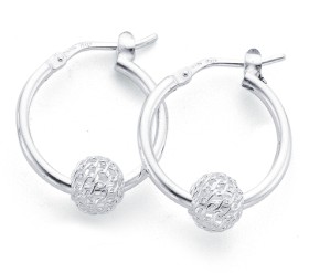 Sterling-Silver-15mm-Filigree-Ball-Hoop-Earrings on sale