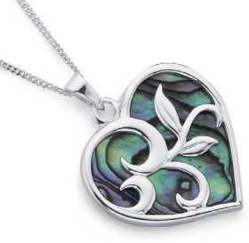 Sterling-Silver-Heart-with-Leaves-Pendant on sale