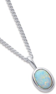 Sterling-Silver-Created-Opal-Oval-Pendant on sale