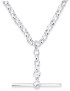 Sterling-Silver-45cm-Oval-Belcher-Chain-with-T-Bar-Fob on sale