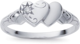 Sterling-Silver-Cubic-Zirconia-Heart-Signet-Ring on sale