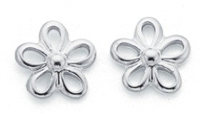 Sterling-Silver-Open-Flower-Stud-Earrings on sale
