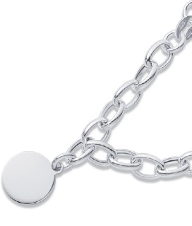 Sterling-Silver-20cm-Belcher-Bracelet-with-Disc on sale