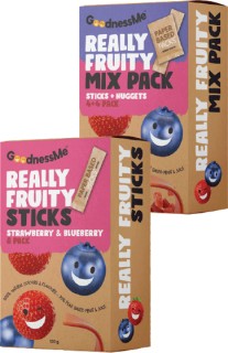 Goodness-Me-Really-Fruity-Sticks-or-Nuggets-120g on sale