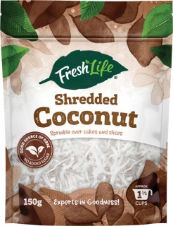 FreshLife-Shredded-Coconut-150g on sale