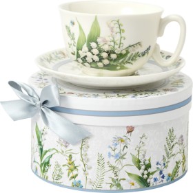 Lily-of-the-Valley-Tea-Cup-Saucer-Set on sale