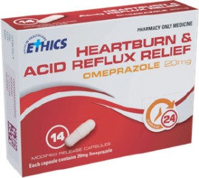 Ethics-Omeprazole-20mg-Heartburn-and-Acid-Reflux-Relief-14-Capsules on sale