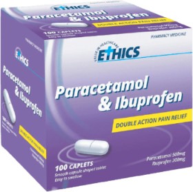 Ethics-Paracetamol-500mg-Ibuprofen-200mg-100-Caplets on sale