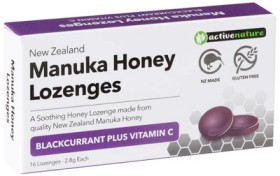 Active-Nature-Manuka-Honey-Lozenges-Black-Current-Vitamin-C-16s on sale