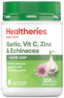 Healtheries-Garlic-Vit-C-Zinc-Echinacea-with-Olive-Leaf-200-Tablets on sale