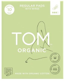 TOM-Organic-Ultra-Thin-Regular-Organic-Cotton-Pads-with-Wings-10-Pack on sale