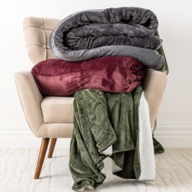 Sherpa-Lined-Fleece-Blankets on sale