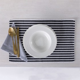 Chester-Recycled-Ribbed-Placemat-Black-White on sale
