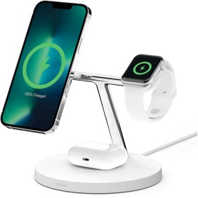 Belkin-BoostUp-Charge-Pro-3-in-1-Wireless-Charging-Stand-with-MagSafe-White on sale