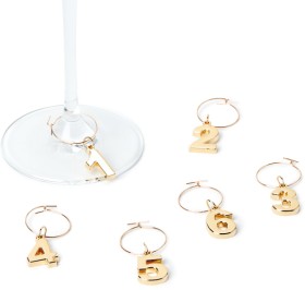 Social-Club-Number-Wine-Charms-Gold-Set-of-6 on sale