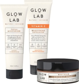 Glow-Lab-Cleansers-85100ml-Moisturiser-100ml-Body-Scrub-or-Body-Butter-200ml on sale