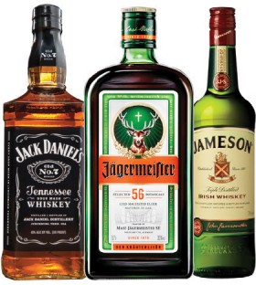 Jack-Daniels-Whiskey-Fire-Tennessee-Honey-or-Apple-Jgermeister-or-Cold-Brew-Coffee-or-Jameson-Irish-Whiskey on sale