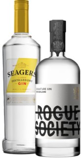 Seagers-Gin-or-Lime-Twisted-Gin-1L-or-Rogue-Society-Signature-Gin-700ml on sale
