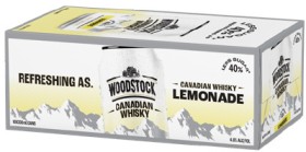 Woodstock-Whiskey-Lemonade-or-Ginger-Ale-10-x-330ml-Cans on sale