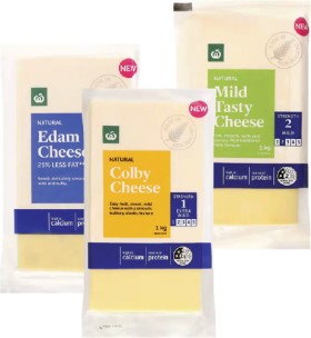 Woolworths-Edam-Mild-or-Colby-Cheese-Block-1kg on sale