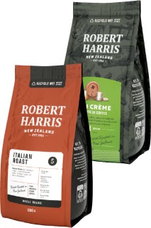 Robert-Harris-Roast-Ground-or-Infused-Coffee-200g-or-Pods-10-Pack on sale