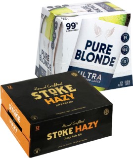 Stoke-Craft-Beer-Cans-or-Pure-Blonde-Low-Carb-Bottles-12-Pack on sale