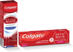 Colgate-Optic-White-Toothpaste-High-Impact-Teeth-Whitening-85g-or-Enamel-Care-140g on sale