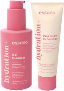 NEW-Essano-Hydration-Gel-Cleanser-140ml-or-Pink-Clay-Exfoliator-100ml on sale