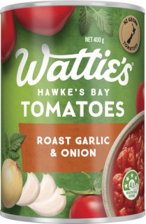 Watties-Tomatoes-Roasted-Garlic-Onion-400g on sale