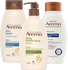 Aveeno-Body-Wash-Body-Lotion-Shampoo-or-Conditioner-354ml on sale