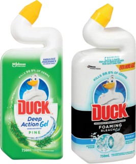 Duck-Deep-Action-Toilet-Gel-750ml-or-Duck-Foaming-Bleach-Toilet-Gel-750ml on sale