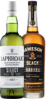 Laphroaig-Select-Cask-Single-Malt-Whisky-or-Jameson-Black-Barrel-700ml on sale