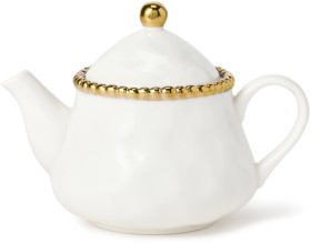 Pampa-Bay-Salerno-Teapot-with-Infuser-White-Gold on sale